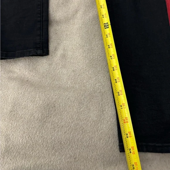 Amiri Jeans 34 Glitter Track Jeans Black With Red Stripe Men's Skinny Distressed - Picture 11 of 14